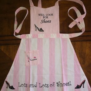 Vintage Pink & White Stripe Full Apron